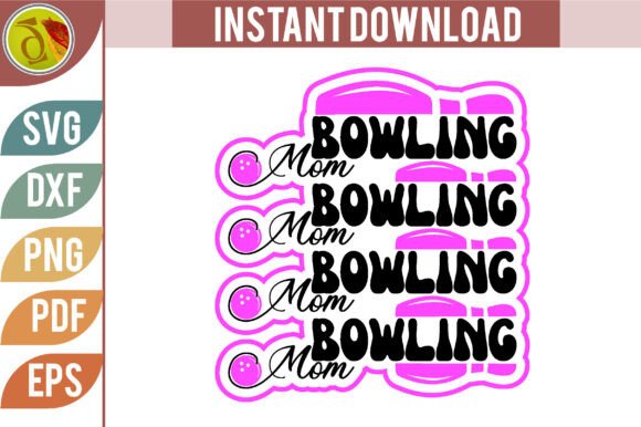 Bowling Mom SVG: Retro Graphics for Crafts