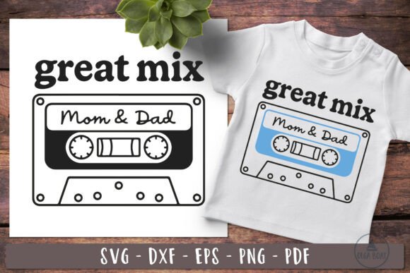 Cassette Tape Mom Dad SVG: Retro Graphics for Crafts