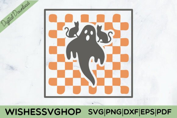 Halloween Cat Mom Ghost SVG PNG for Crafts & Graphics