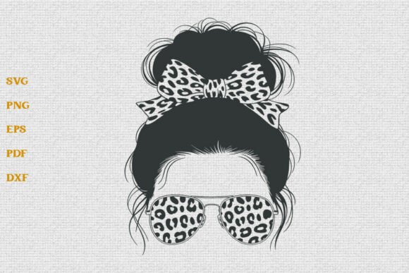 Leopard Messy Bun SVG for Crafts and Graphics