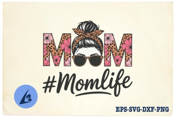 Messy Bun Momlife Mom Skull SVG for Crafts & Graphics